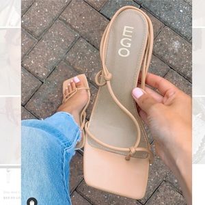 EGO shoes Nude asymmetrical heel